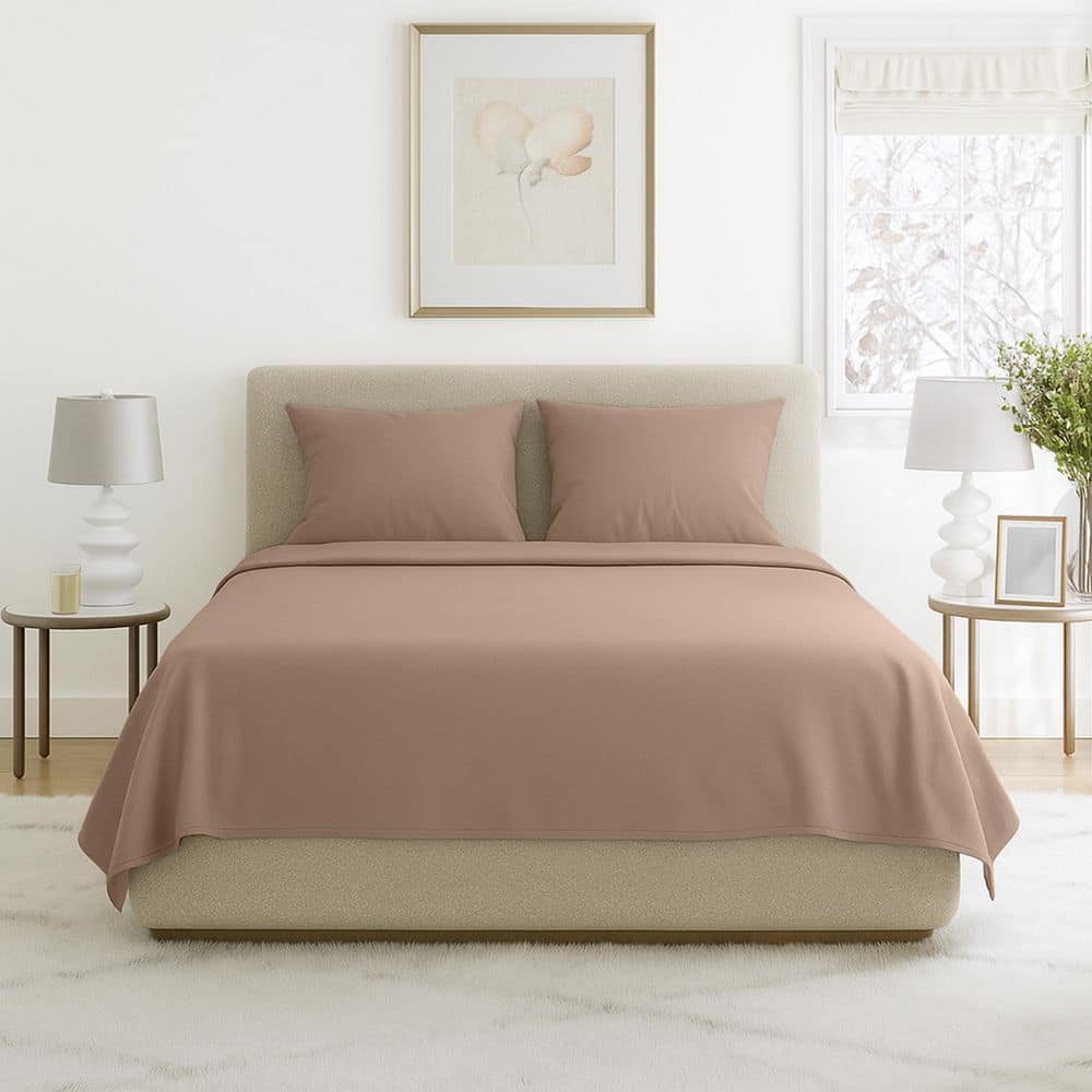 4-Piece Taupe Solid 75 Thread Count Polyester Queen Sheet Set price history on PriceWatchPro