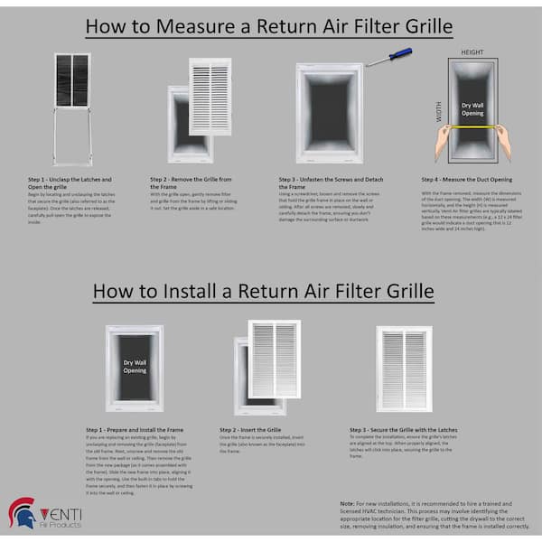 Venti Air 20 Wide x 30 High Return Air Filter Grille of
