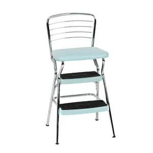 2-Step 3 ft. Steel Retro Step Stool with 225 lb. Load Capacity in Teal