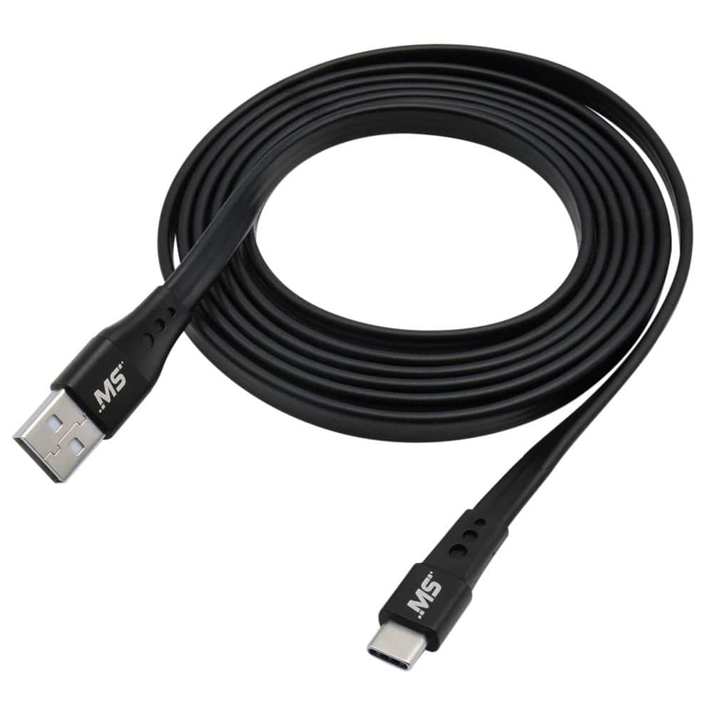 Korea overskydende dødbringende MobileSpec 6 ft. USB-C to USB Charge and Sync Flat Cable in Black MBS06301  - The Home Depot
