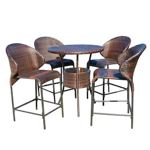 Stella Faux Rattan Outdoor Patio Bar Stool (4-Pack)