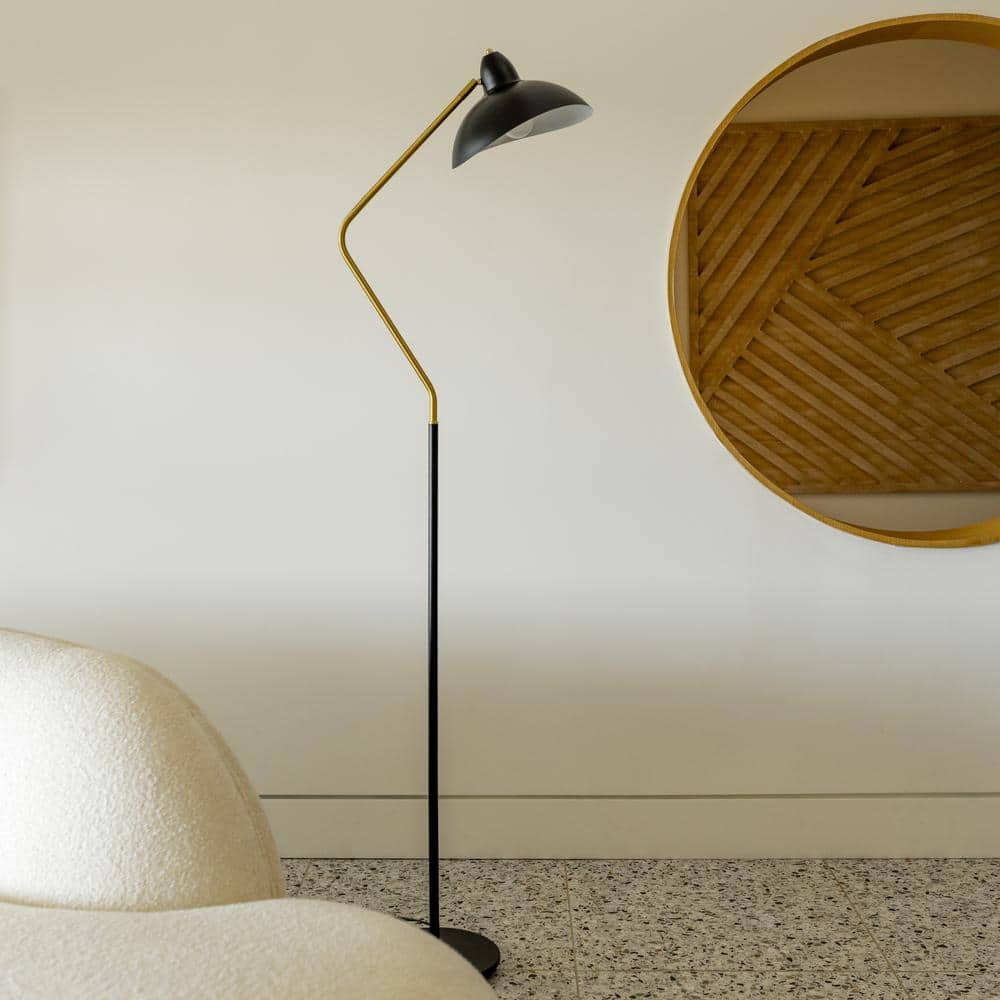 Arcadian Swoop Adjustable Black LED Floor Lamp for Kids