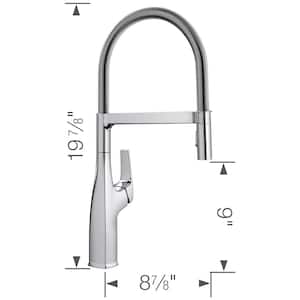 Rivana Single-Handle Semi-Pro Standard Kitchen Faucet in Chrome