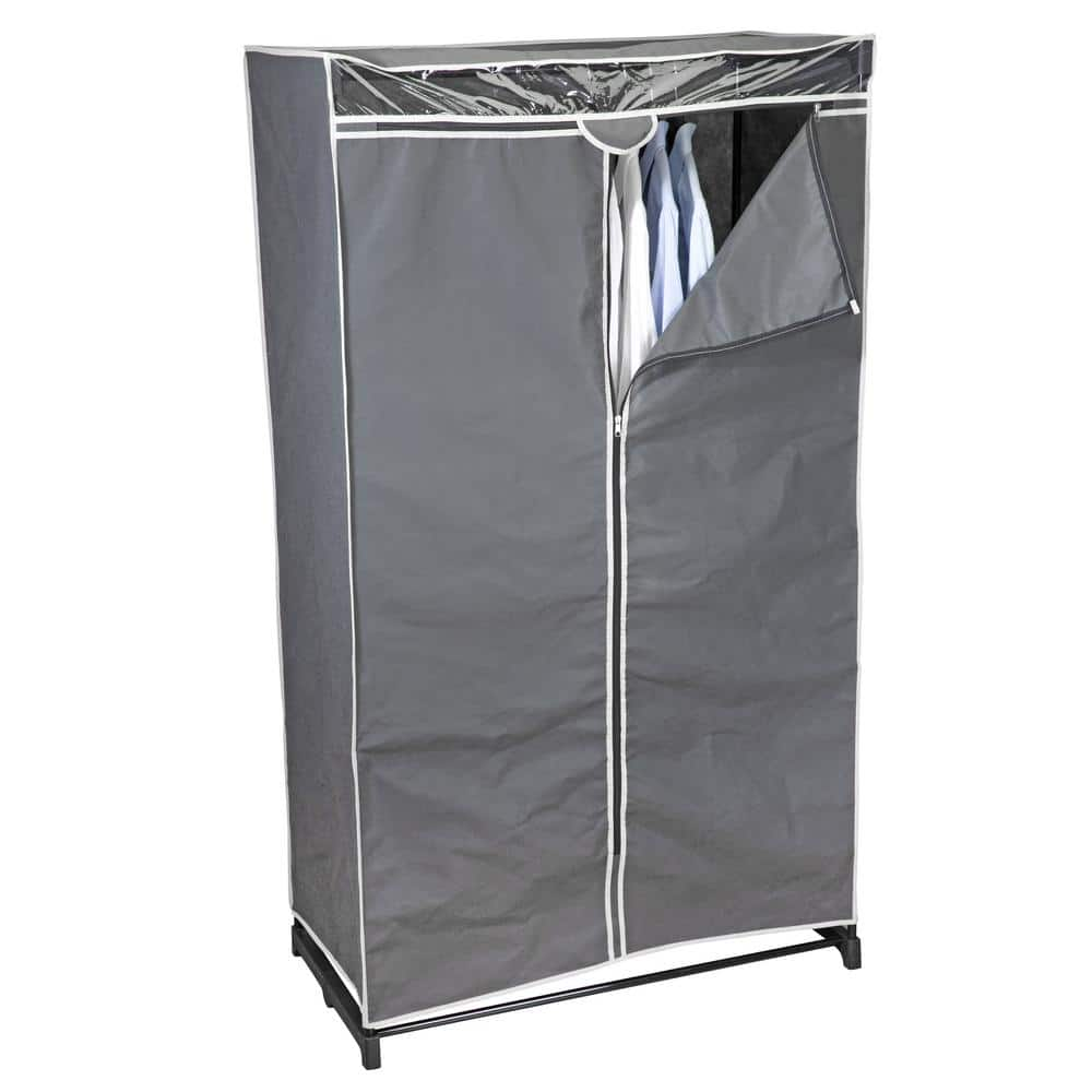 Simplify 36 in. Wide Portable Steel Closet in Grey 4062-GREY - The Home ...