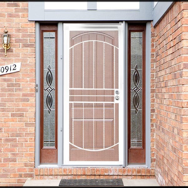 36 in. x 80 in. 805 Series White Defender Security Door