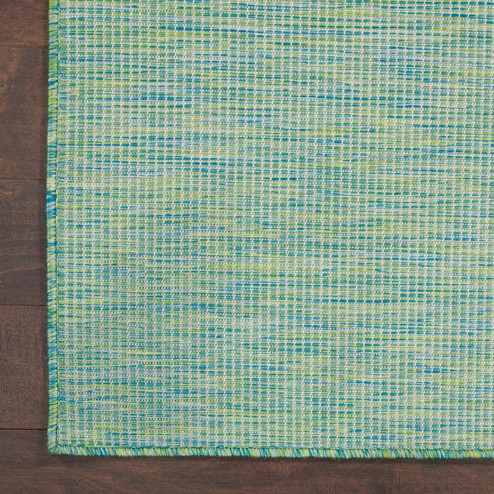 Positano Blue and Green Synthetic 6' x 9' Reversible Rug