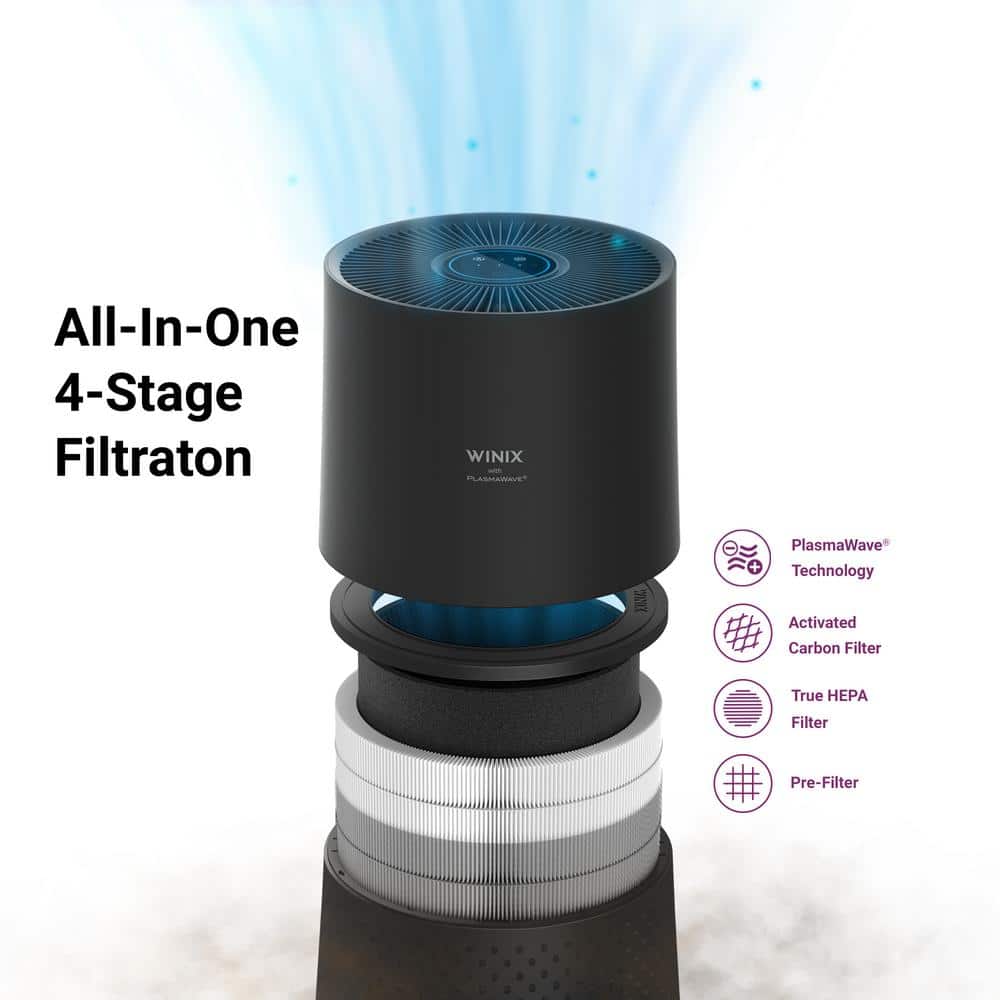 Winix A230 Black HEPA 4-Stage Air Purifier with PlasmaWave Technology