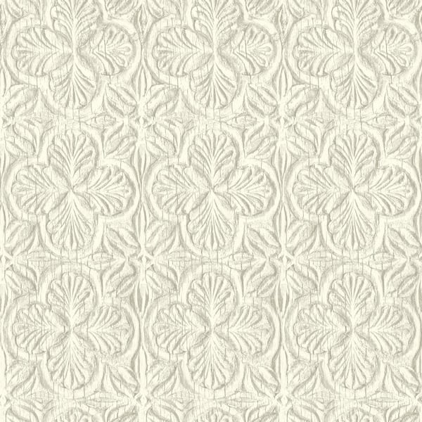 Chesapeake Karachi Wooden Damask White Prepasted Non Woven