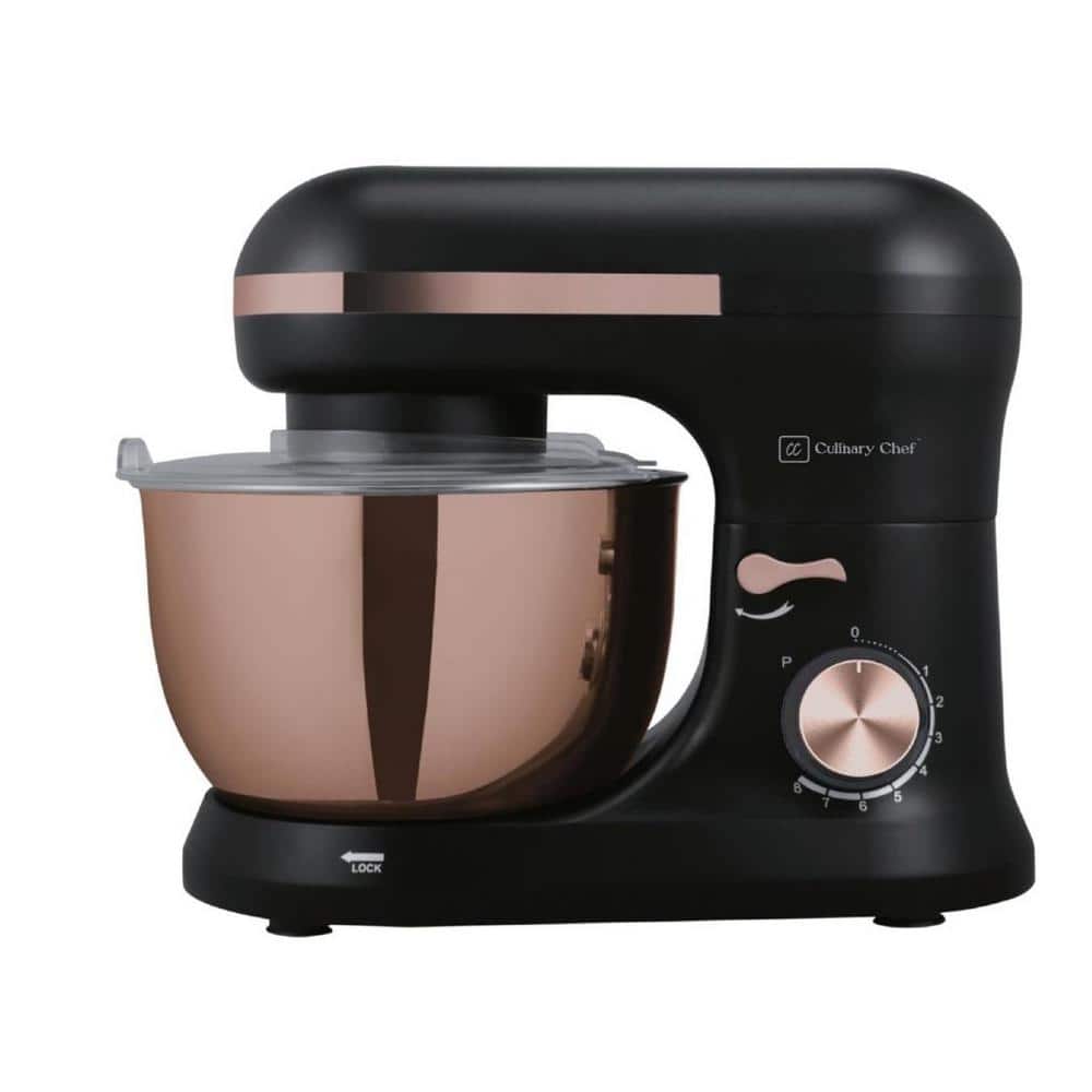 4.5l 8 Speed Stand Mixer-Rose Gold Bowl and Trim in black
