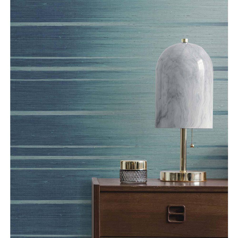 Teal Ombre Embossed Vinyl Wallpaper Roll