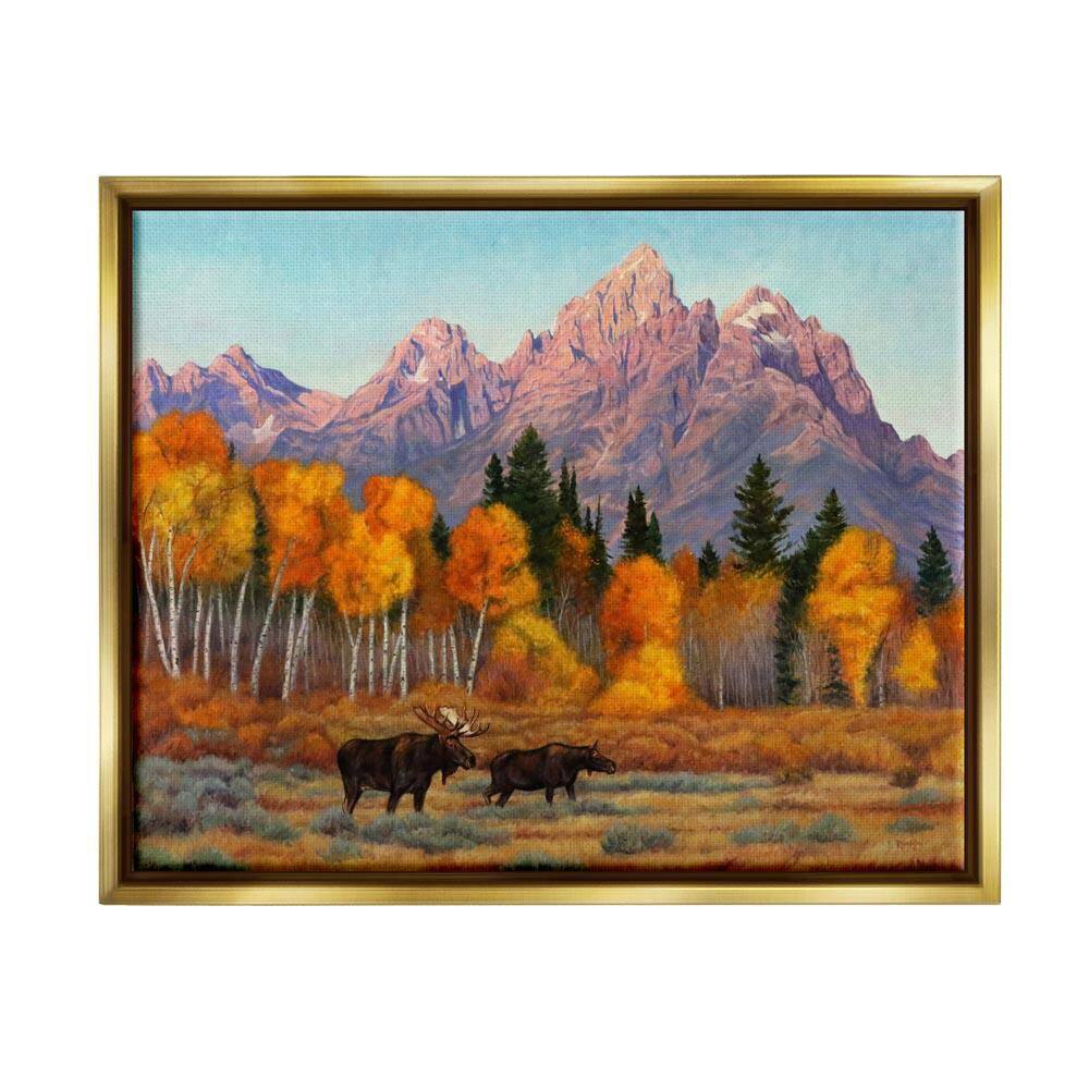 Wildlife with Autumn Scenery by Cliff Rossberg Gold Floater Frame Graphic Nature Art Print 17 in. x 21 in. price history on PriceWatchPro