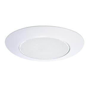 6 in. White Recessed Ceiling Light Trim with Albalite Glass Lens, Wet Rated Shower Light