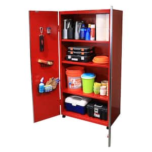 Ready-to-Assemble 24-Gauge Steel Freestanding Garage Cabinet in Red (48 in. W x 72 in. H x 18.3 in. D)