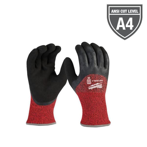 Milwaukee XX-Large Red Latex Level 4 Cut Resistant Insulated Winter Dipped Work Gloves