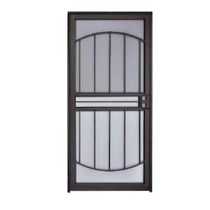 32 in. x 80 in. 555 Series Tuscany Black Steel Prehung Security Door