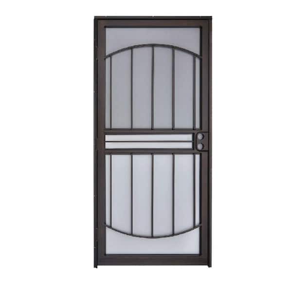 Grisham 36 in. x 80 in. 555 Series Tuscany Black Steel Prehung Security Door