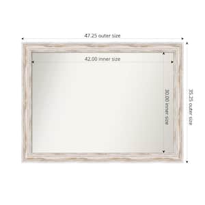 Alexandria Whitewash 47.25 in. x 35.25 in. Custom Non-Beveled Wood Framed Bathroom Vanity Wall Mirror