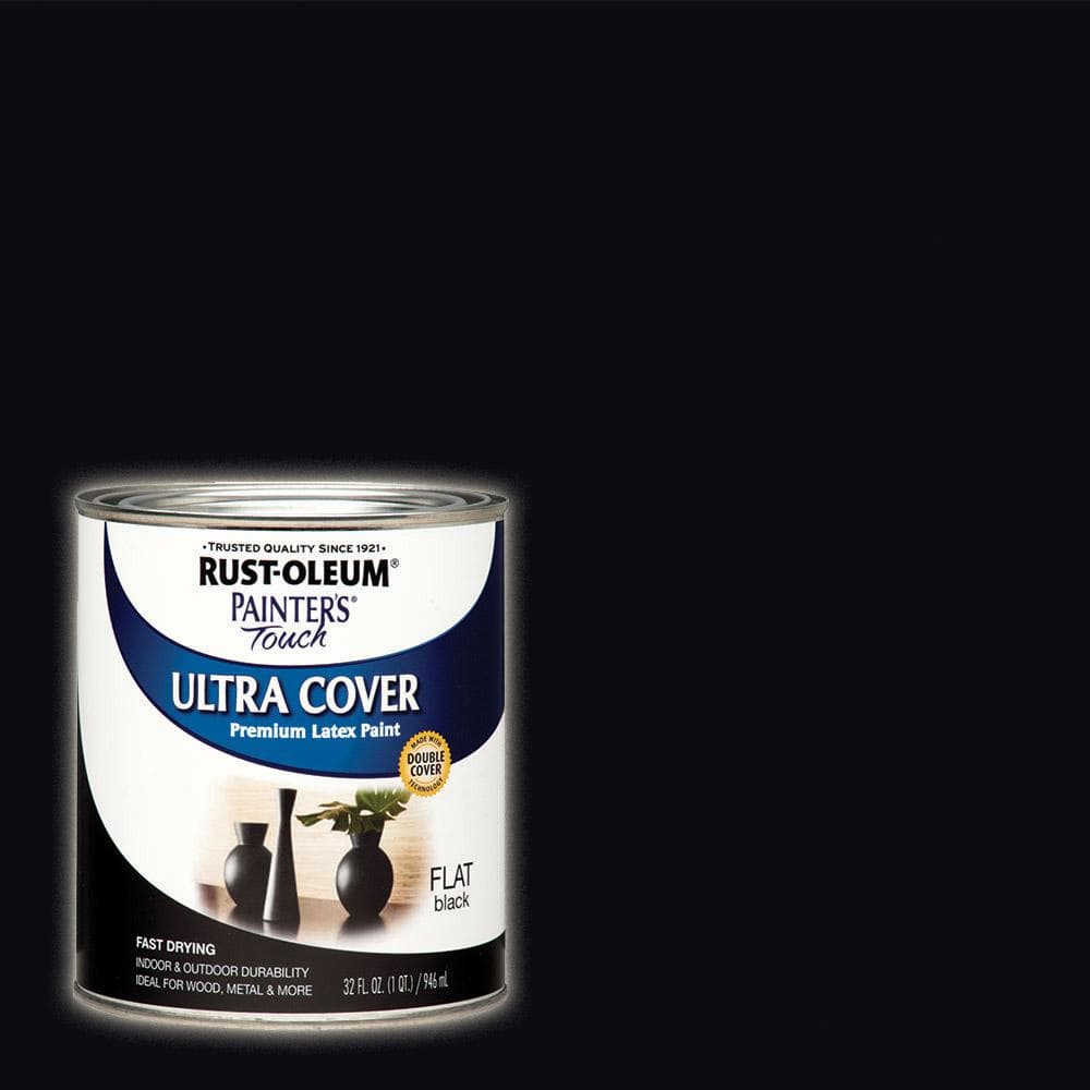 UPC 020066197650 product image for 32 oz. Ultra Cover Flat Acrylic Latex Black General Purpose Paint | upcitemdb.com