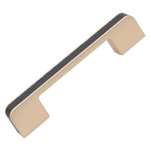 3-3/4 in. Center Satin Gold Embossed Leather Strip Drawer Pulls (10-Pack)