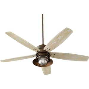 Portico 60 in. Indoor/Outdoor Oiled Bronze Ceiling Fan with Wall Control