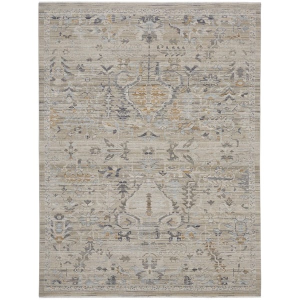 Nourison Nyle Ivory Taupe 8 ft. x 10 ft. Vintage Persian Area Rug