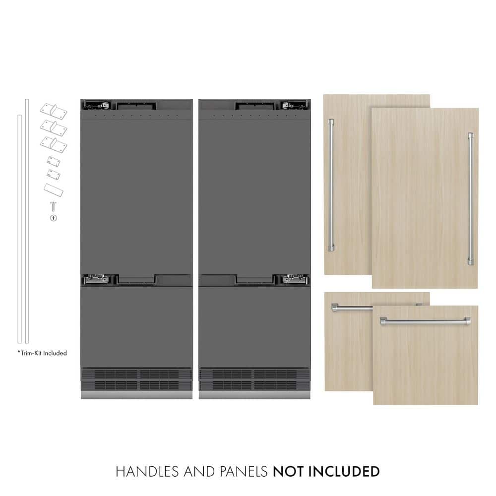 60 in. 32.2 cu. ft. Panel Ready Built-in Bottom Freezer Refrigerator with Water Dispensers and Graphite Gray Interior price history on PriceWatchPro