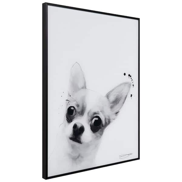 Empire Art Direct Poodle Black and White Pet Paintings on Reverse Printed  Glass Framed Dog Wall Art, 24 x 18 x 1, Ready to Hang 