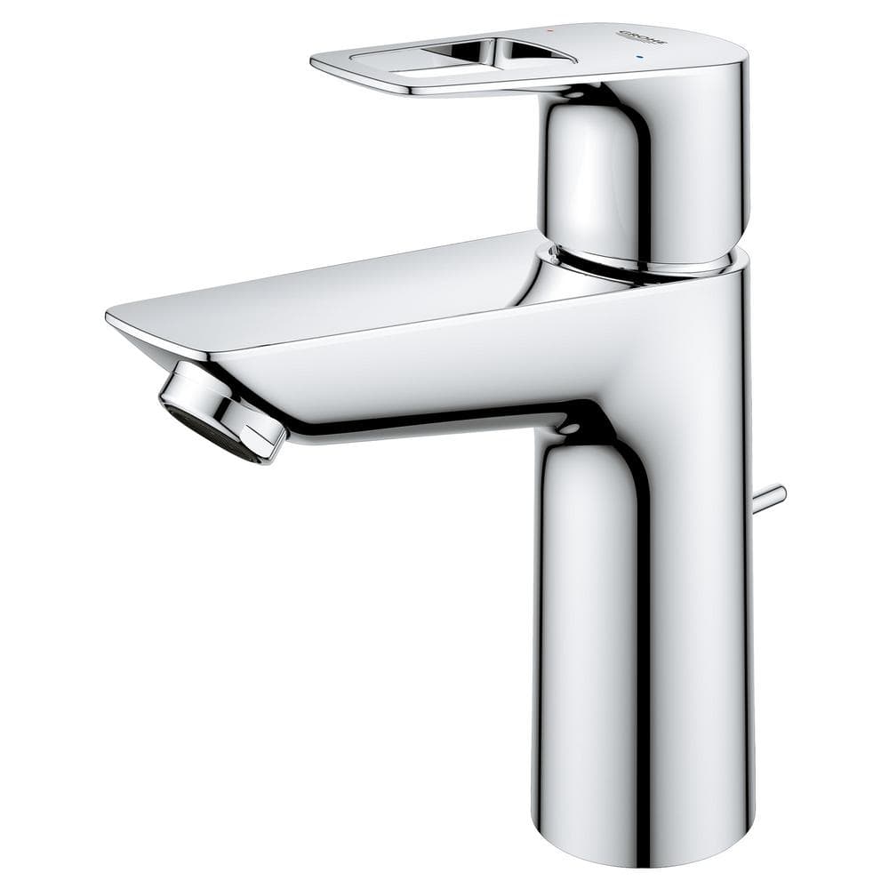 Sleek BauLoop Polished Chrome Single-Handle Bathroom Faucet