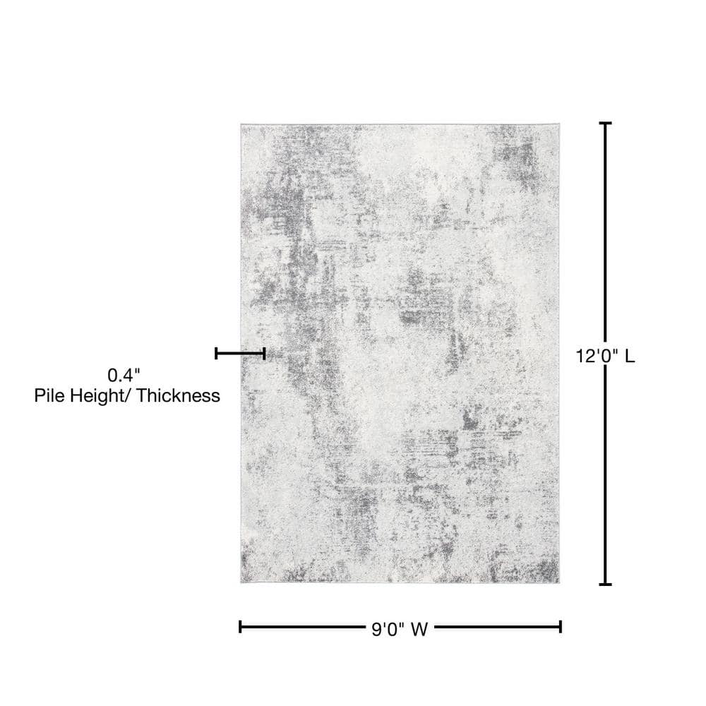 Modern Boho-Chic Reversible Off-White and Grey Area Rug, 54" x 16"