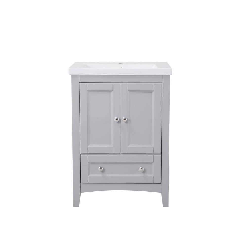 Simply Living 24 In. Single Bathroom Vanity In Medium Grey with Resin Vanit