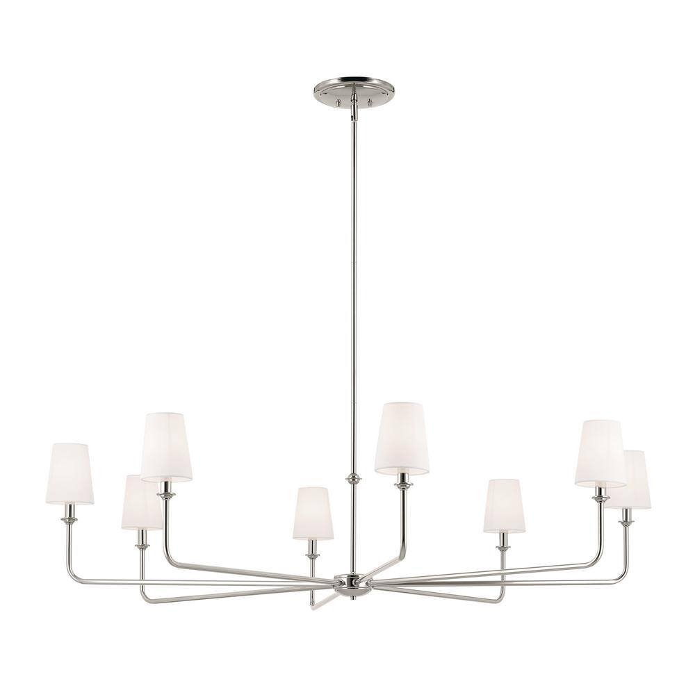 KICHLER Pallas 52 in. 8Light Polished Nickel Traditional Shaded Circle
