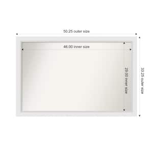 Blanco White 50.25 in. x 33.25 in. Custom Non-Beveled Wood Framed Bathroom Vanity Wall Mirror