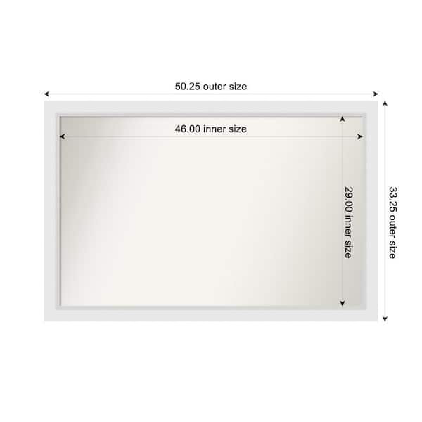 Amanti Art Blanco White 50.25 in. x 33.25 in. Custom Non-Beveled Wood Framed Bathroom Vanity Wall Mirror