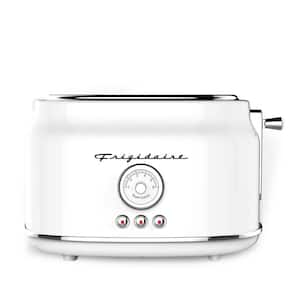 900-Watt 2-Slice White Wide Slot Retro Toaster