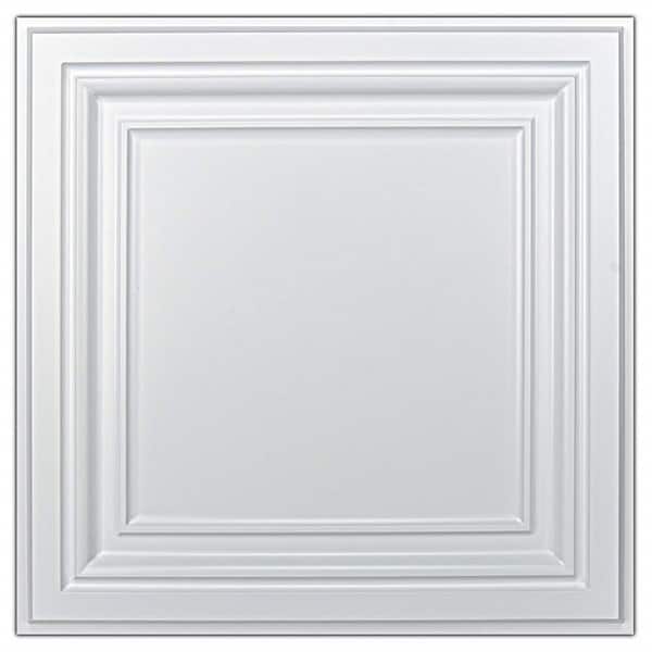 Art3dwallpanels Coastal White 2 ft. x 2 ft. PVC Ceiling Tiles 3D Wall Panel for Interior Wall Decor (48 sq. ft./box)