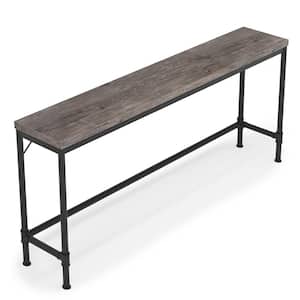 Tribesigns Catalin 40 in. Black Rectangle Wood Console Table, Modern Sofa  Table with Geometric Frame CT1717FF - The Home Depot