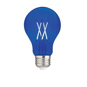40-Watt Equivalent A19 Dimmable Filament Blue Colored Glass LED Light Bulb (1-Pack)