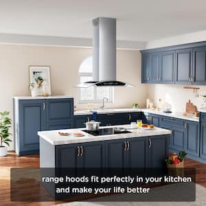 30 in 900CFM Ducted (Vented) Island Range Hood in Stainless Steel with Intelligent Gesture Sensing and Light Included