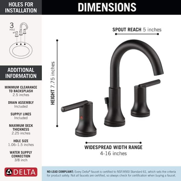 Delta Trinsic 8 in. Widespread 2-Handle Bathroom Faucet with Metal