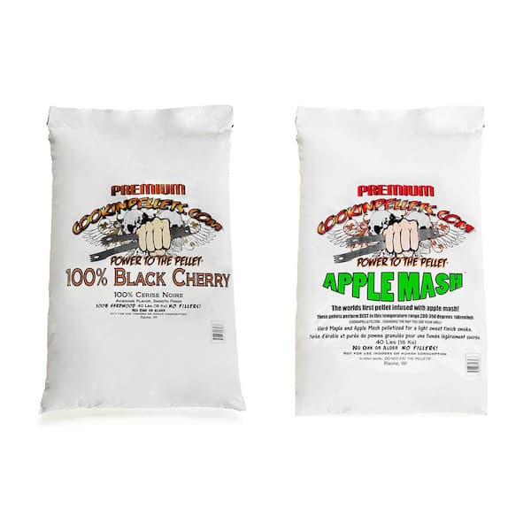 COOKINPELLETS.COM 40 lbs. Bags Black Cherry Smoker Wood Pellets and Mash Pellets