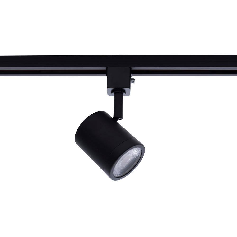 Sleek Black Aluminum 6-Light LED Track Lighting with Clear Glass Lens