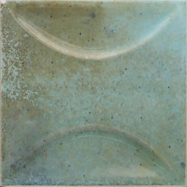 Apollo Tile Antiek Blue 3.94 in. x 0.31 in. Glossy Ceramic Square Deco Wall Tile Sample (0.11 sq. ft./case) (1-pack)