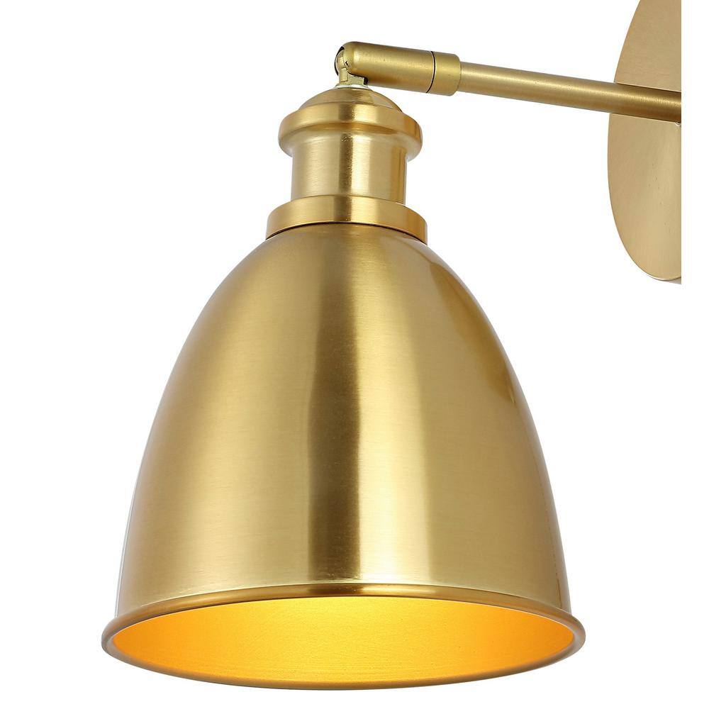 Hudson Industrial 10'' Brass Gold Dimmable LED Wall Sconce