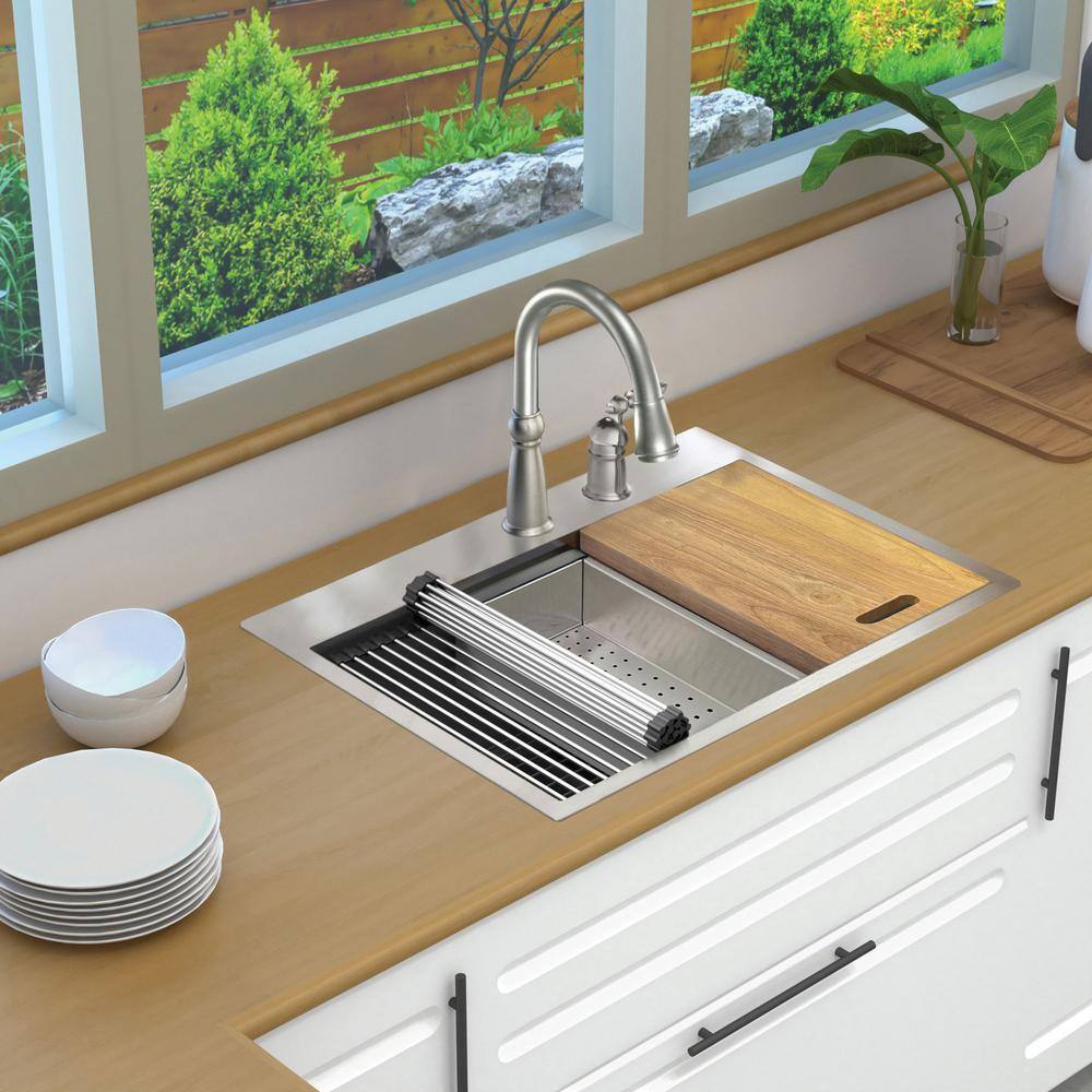 30-Inch Stainless Steel Kitchen Workstation Sink with Accessories
