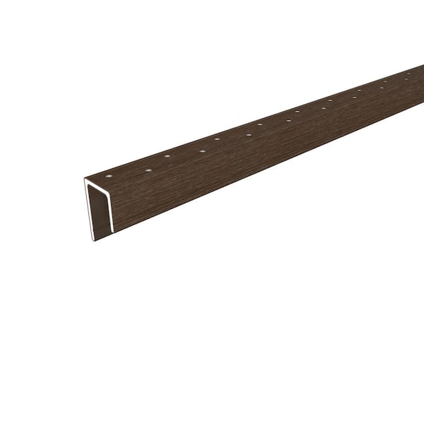 Alusions 1.63 in. x 1 in. x 8 ft. Brazilian Ipe Composite Aluminum Perforated Starting Trim for 0.5 in. Board