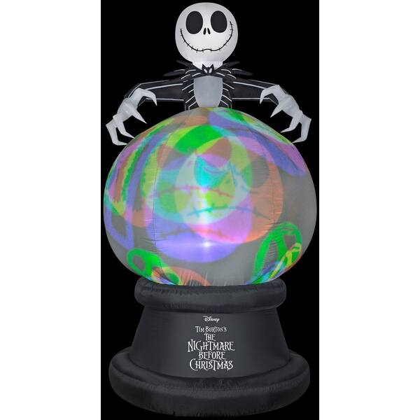 Gemmy 9 ft. H Inflatable Projection Airblown Globe-NeonGlo-NBC with Hovering Jack-LG-Disney (YOGPl)