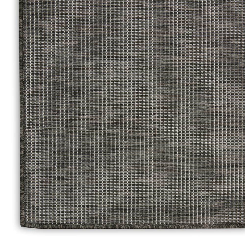 Charcoal 6' x 9' Solid Synthetic Flat Woven Rug