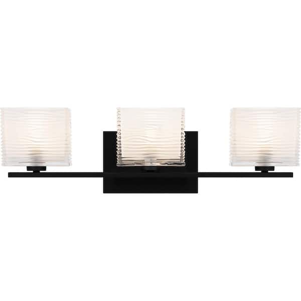 Quoizel Westcap 22.5 in. 3-Light Matte Black Vanity Light