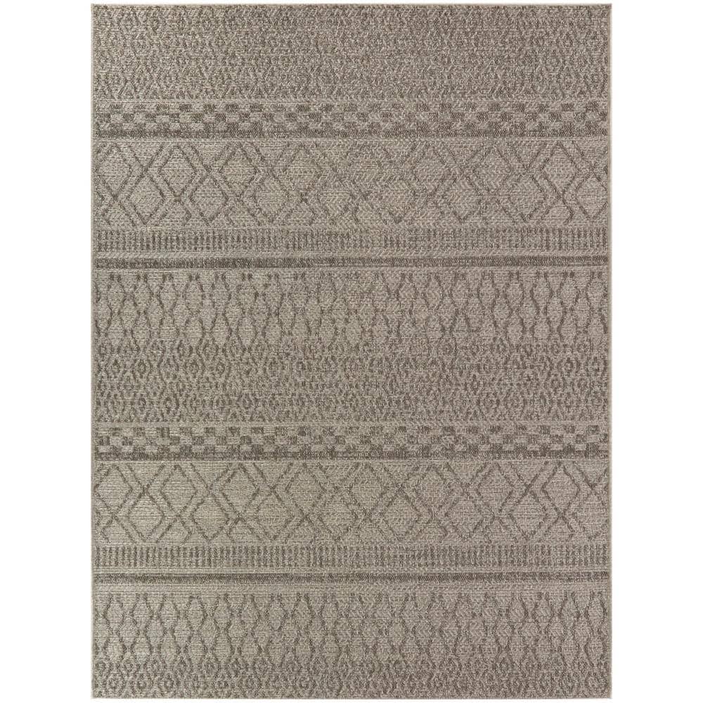 Hampton Bay Global Grey 8 ft. x 10 ft. Indoor/Outdoor Patio Area Rug