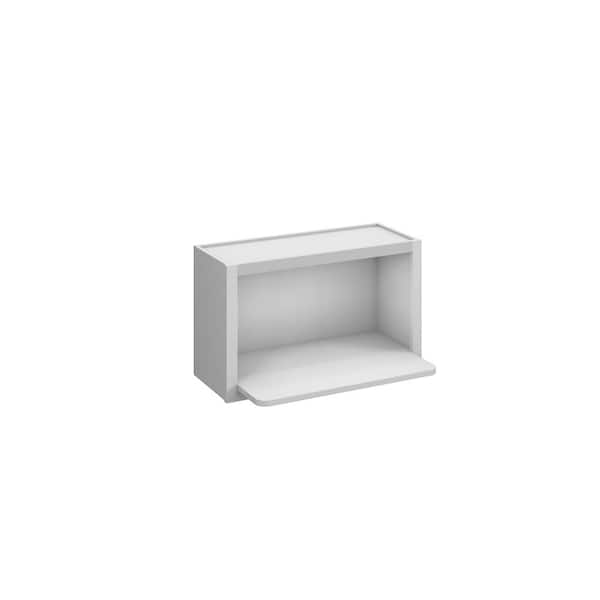 Unbranded Bedford Shaker 30 in. W x 18 in. H x 12 in. D in Painted White Plywood Assembled Microwave Wall Cabinet with Shelf